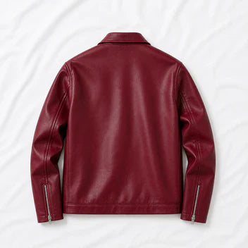 Premium Faux Maroon Leather Jacket - Affordable Slim Fit Outerwear | Northly