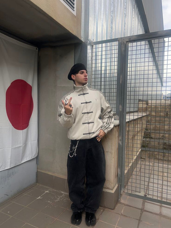 White CNY Jacket Premium Suede | Lightweight Streetwear CNY Bomber Jacket - Unisex