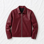 Premium Faux Maroon Leather Jacket - Affordable Slim Fit Outerwear | Northly