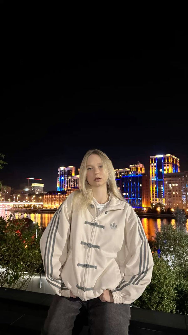 White CNY Jacket Premium Suede | Lightweight Streetwear CNY Bomber Jacket - Unisex