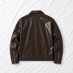 Brown leather jacket on a white background Northly