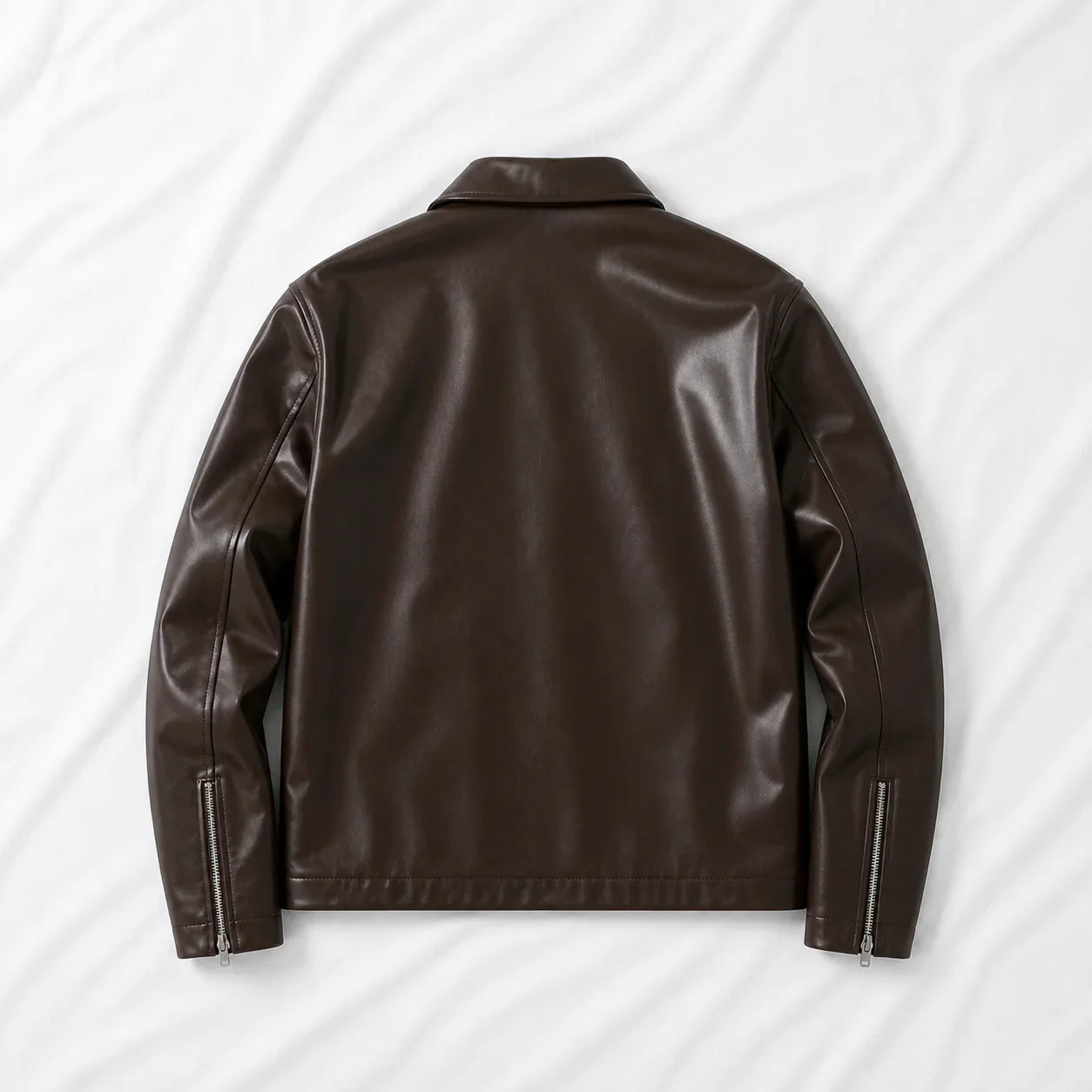Brown leather jacket on a white background Northly