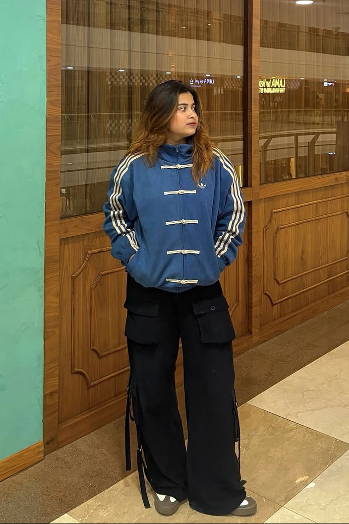 Navy Blue CNY Jacket – Women Oversized Streetwear CNY Knot Jacket | Northly