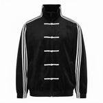 Northly Women's Black CNY Jacket Flat Lay – Adidas Chinese New Year Inspired Knot Tang Jacket
