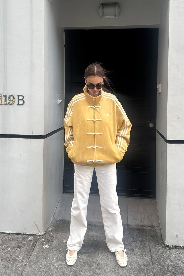 Northly Women's CNY Inspired Oversized Mustard Jacket Back View – Chinese New Year Limited Edition