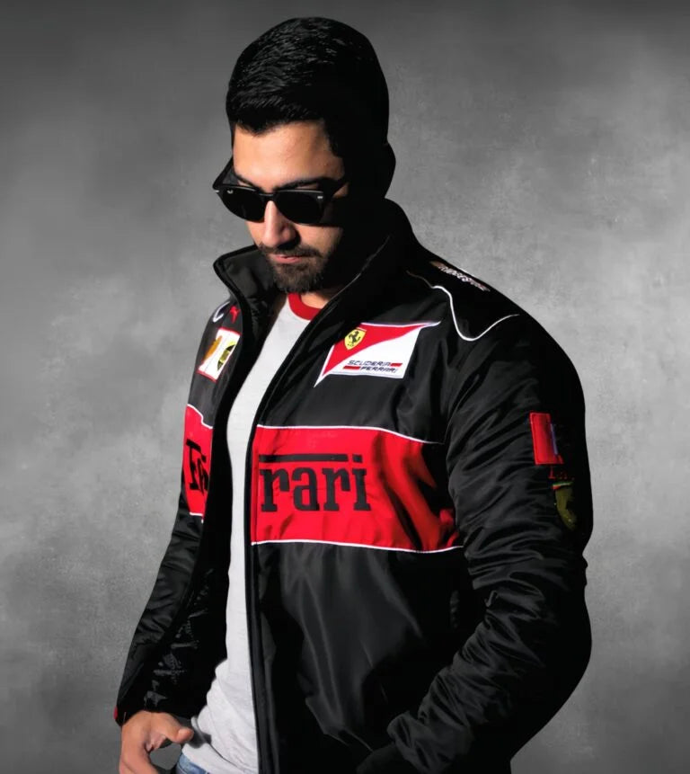 Black F1 Ferrari Racing Jacket – Premium Motorsport Streetwear | Northly