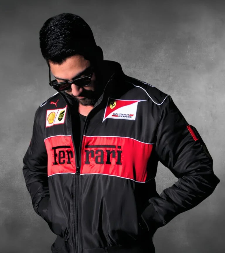 Black F1 Ferrari Racing Jacket – Premium Motorsport Streetwear | Northly