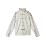 White Cny jacket with three stripes on a white background