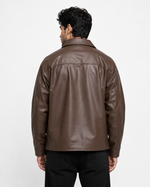 Men Vintage Brown Leather Jacket | Slim Fit Motorcycle Style Jacket  | Northly