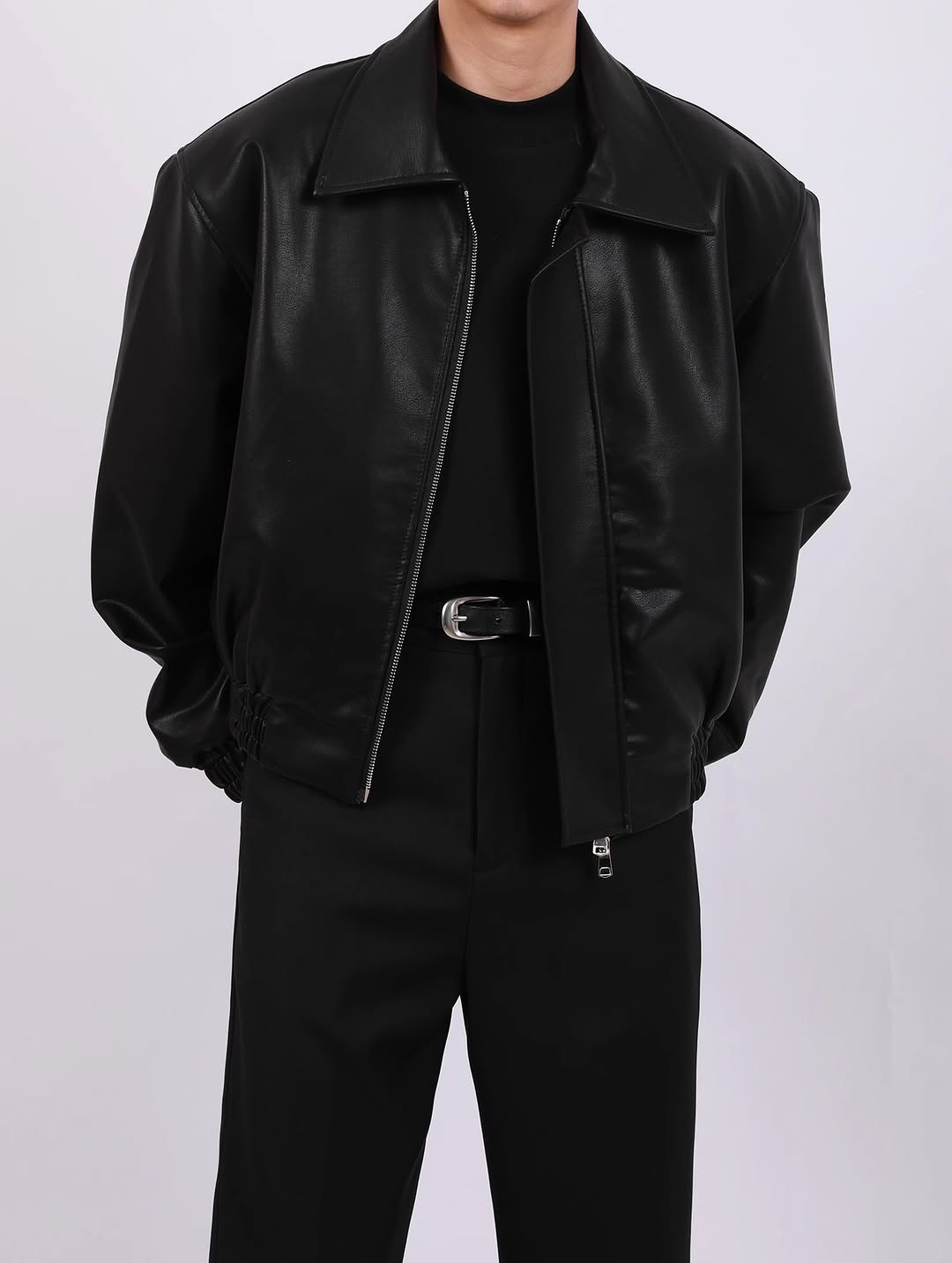 Premium Black Faux Leather Biker Jacket Unisex  — Slim Fit Moto Style Outwear | Northly