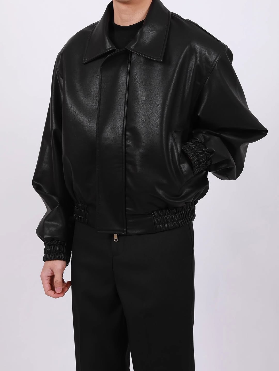 Premium Black Faux Leather Biker Jacket Unisex  — Slim Fit Moto Style Outwear | Northly