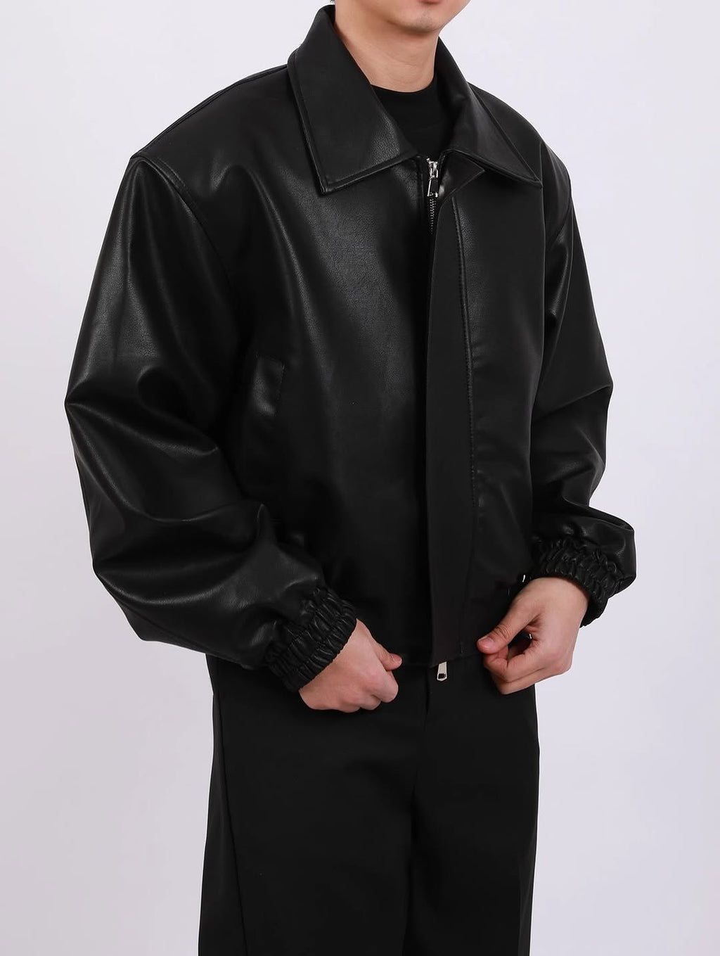 Premium Black Faux Leather Biker Jacket Unisex  — Slim Fit Moto Style Outwear | Northly