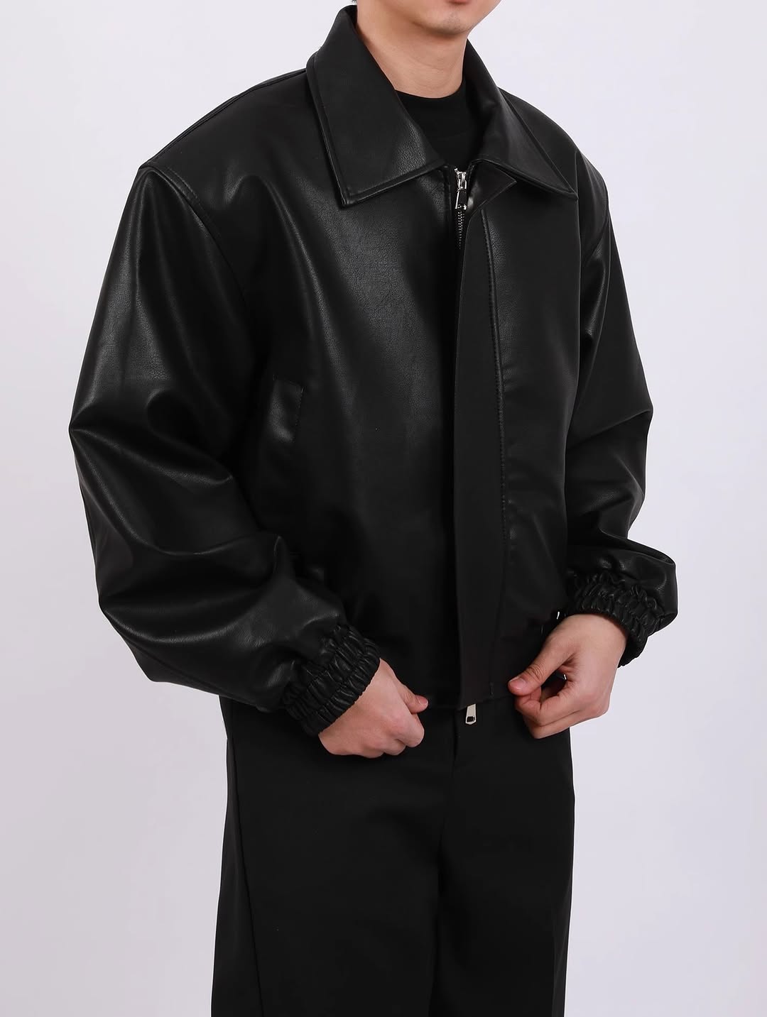 Premium Black Faux Leather Biker Jacket Unisex  — Slim Fit Moto Style Outwear | Northly