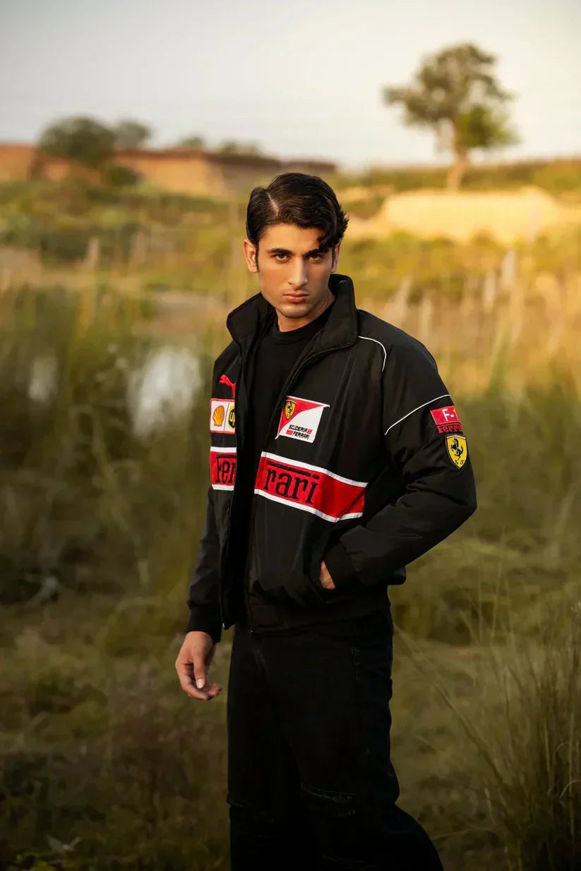 Unisex Black Ferrari Racing Jacket – Northly Street Performance Edition