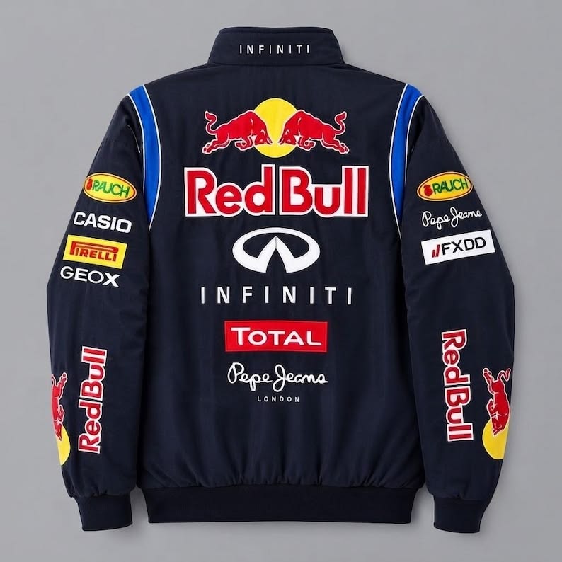 Northly redbull racing jacket for men - streetwear bomber jacket- back view