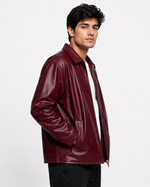 Maroon Faux Leather Jacket – Stylish Streetwear Outerwear for Unisex | Northly