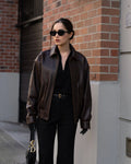 Vintage Brown Leather Jacket | Slim Fit Motorcycle Style Jacket  | Northly
